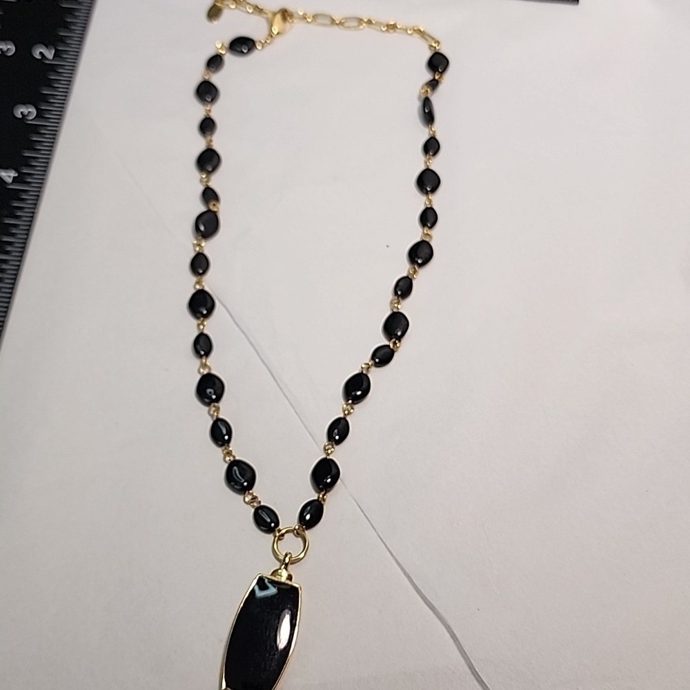Black Onyx Color Liz Claiborne BEADED NECKLACE